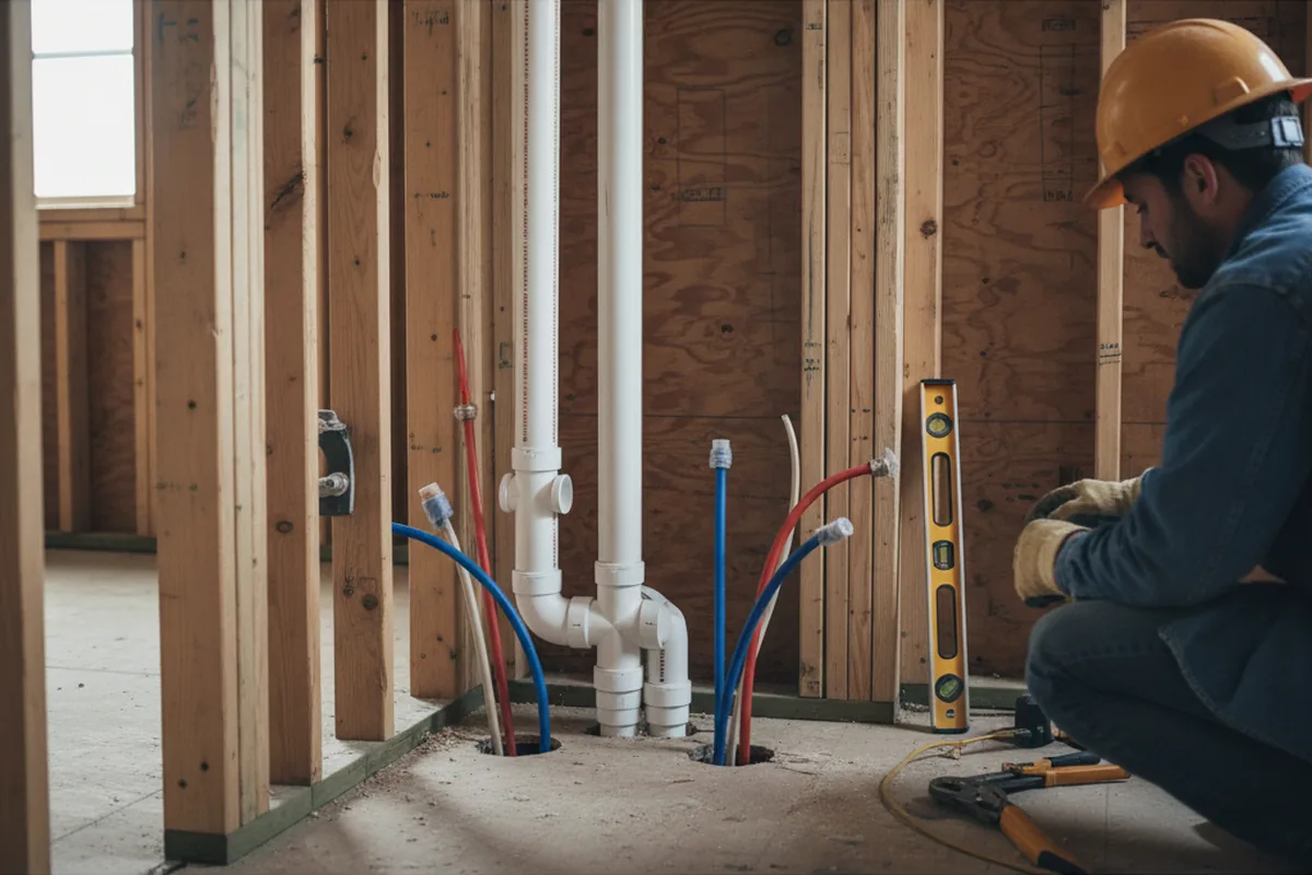 Drain and supply rough-in during Drain Cleaning in Mcconnelsville